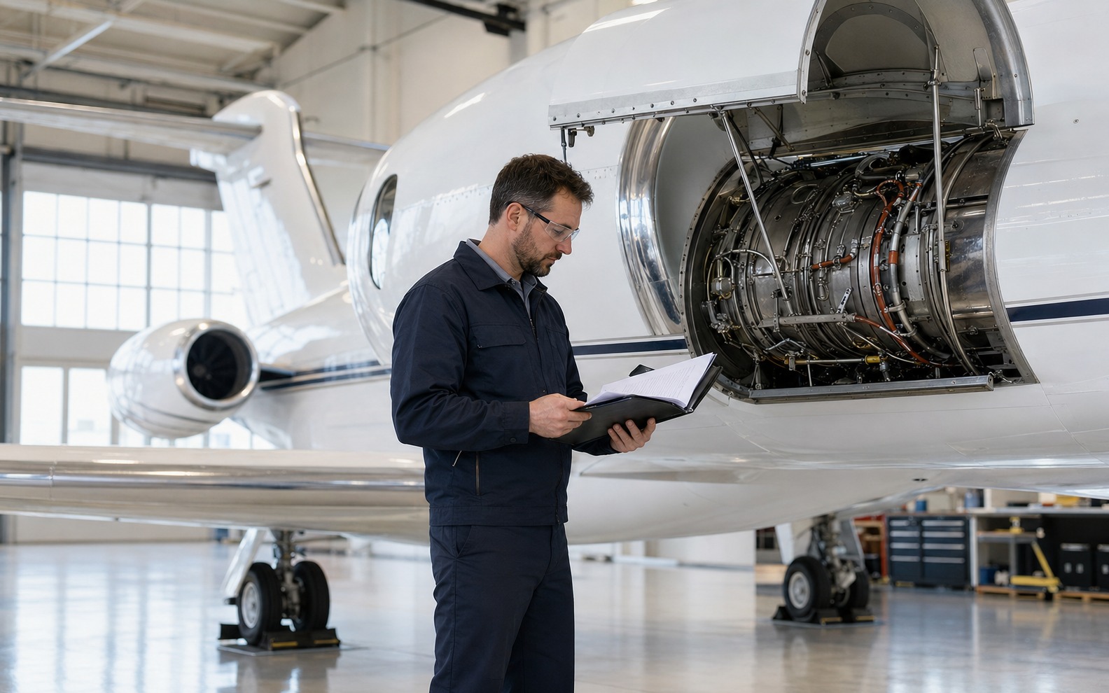 Representative independent technical inspection of a business aircraft
