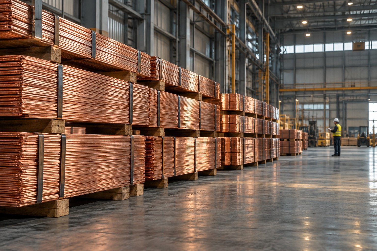 Illustrative copper bundles in a supply warehouse