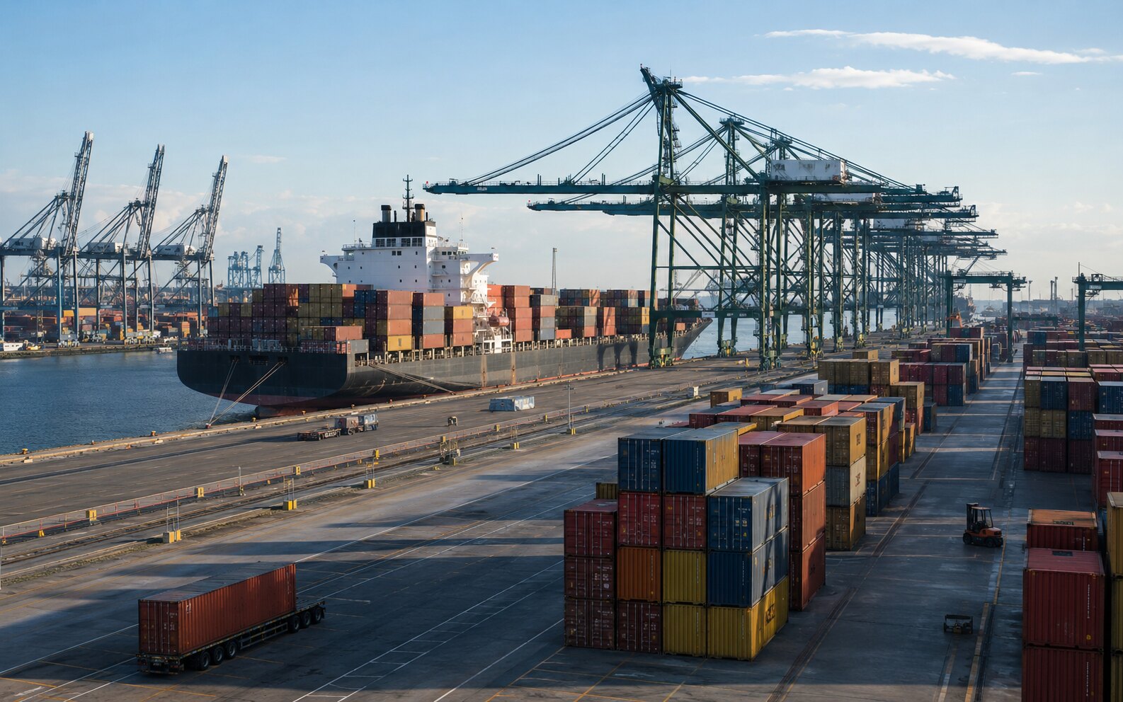 Representative international container port and cargo execution