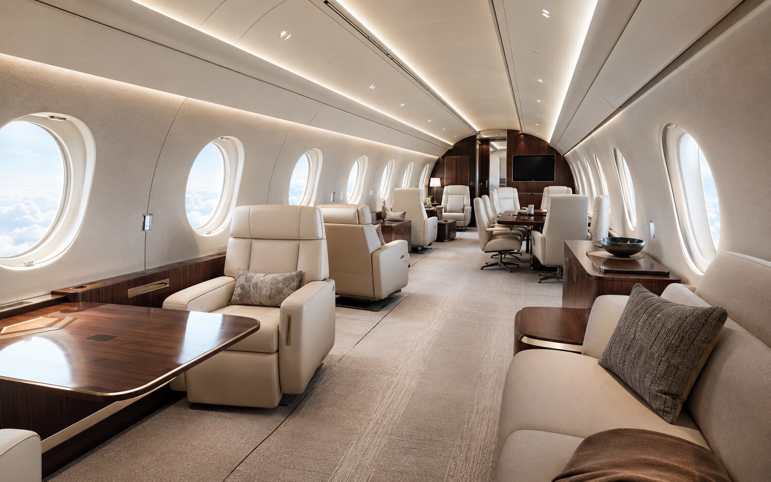 Representative ultra-long-range luxury aircraft cabin